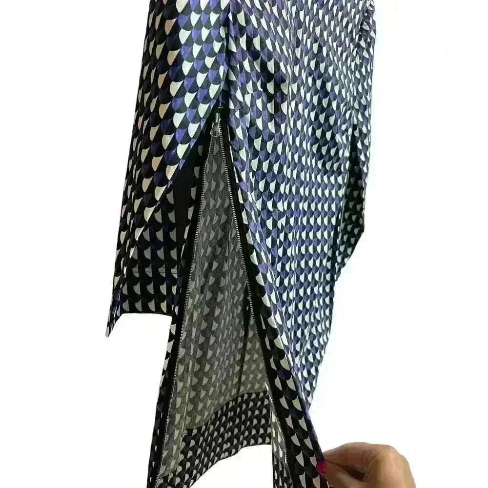 J.Crew Jet Set Geo Shift Dress Size 2 Size Zipper Accent Geometric Print - Picture 8 of 11